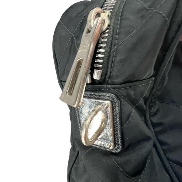 Prada Tessuto Impuntu Shoulder Bag Black Quilted Nylon Chain Leather Strap - Picture 6 of 16